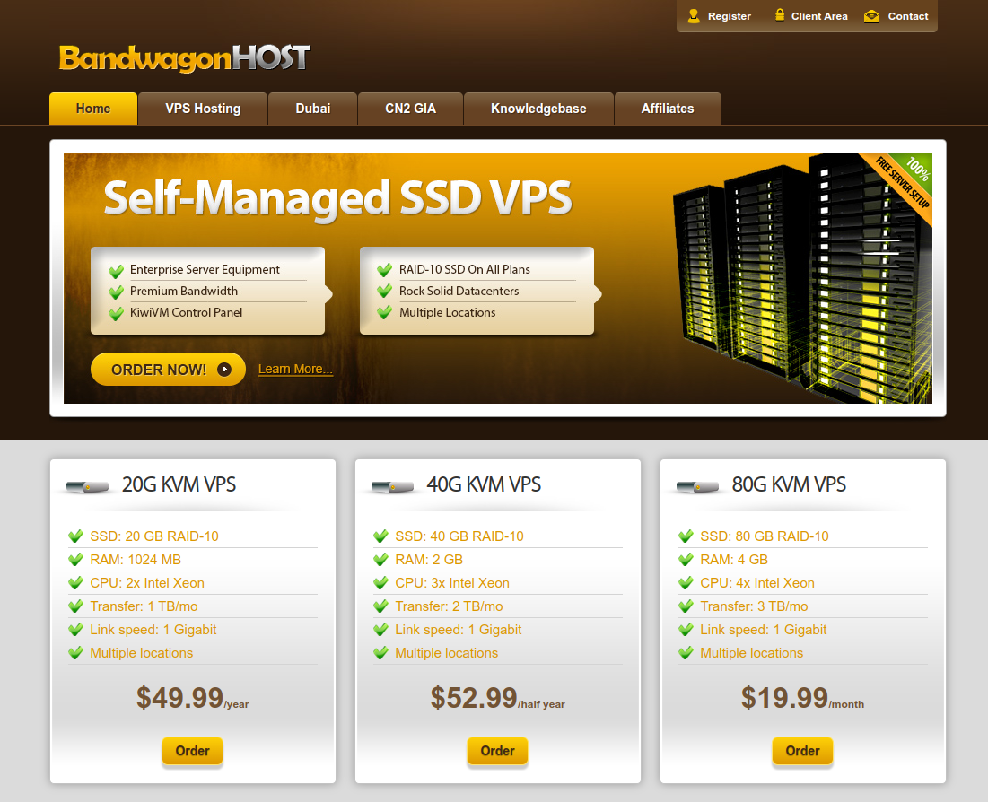 Bandwagon Host homepage