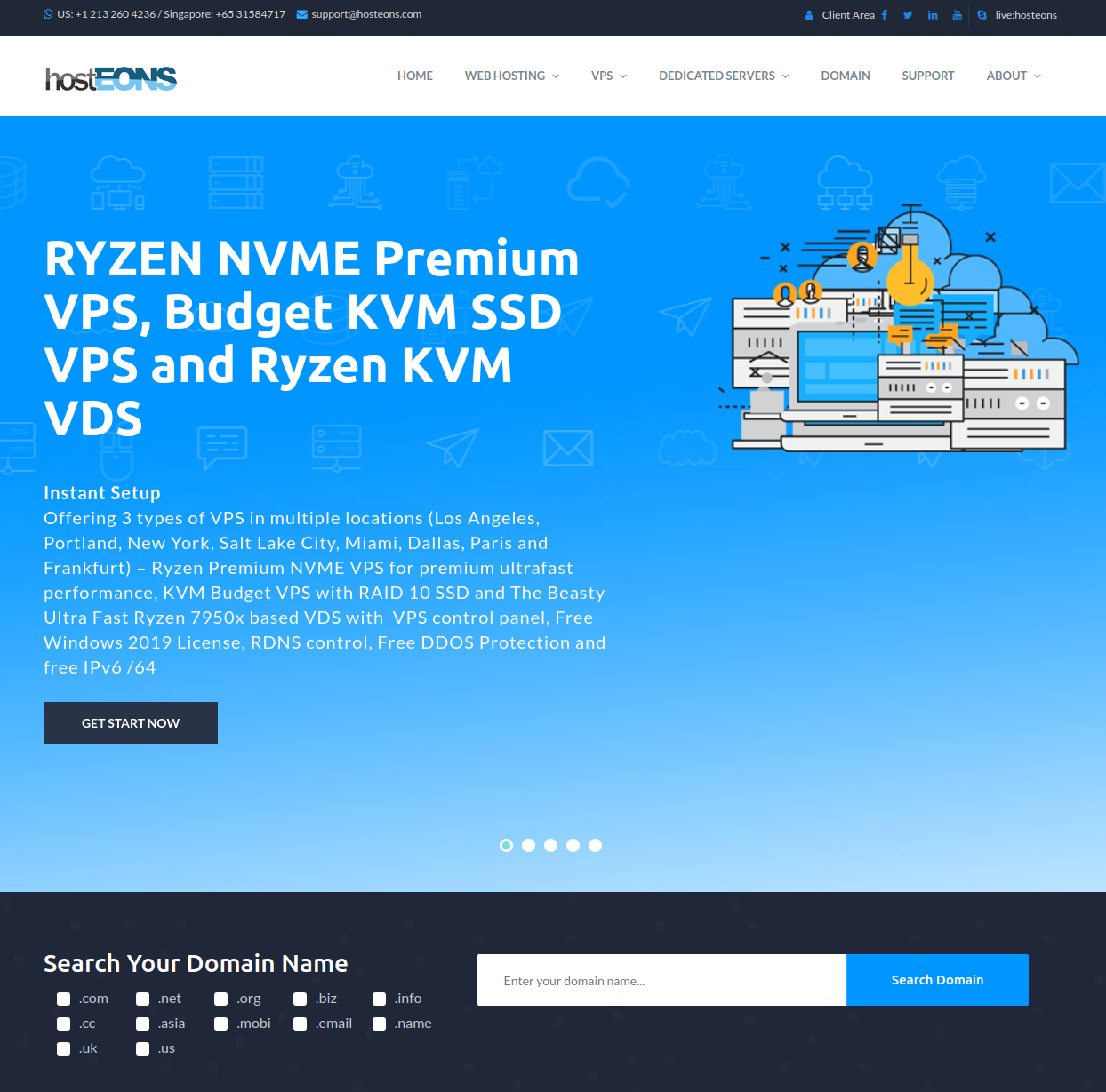 HostEONS homepage