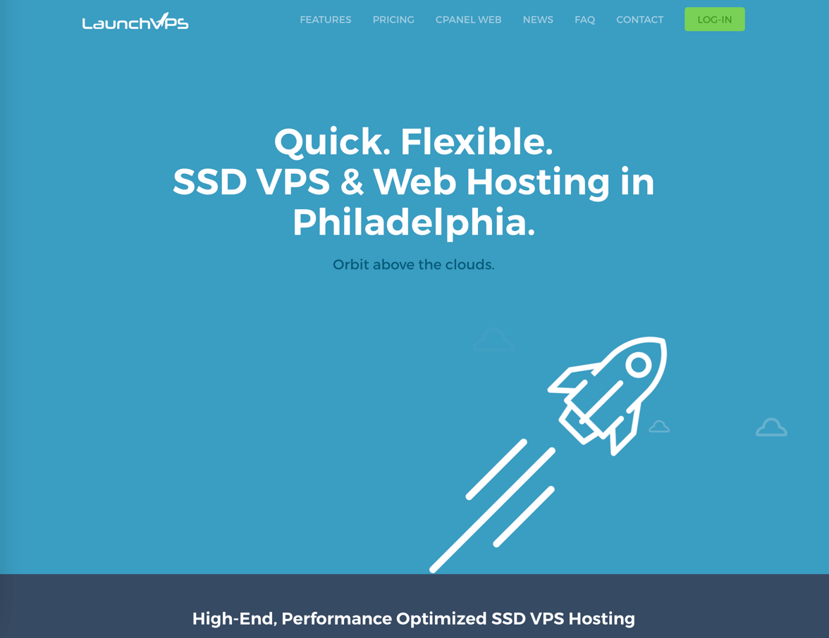 LaunchVPS homepage