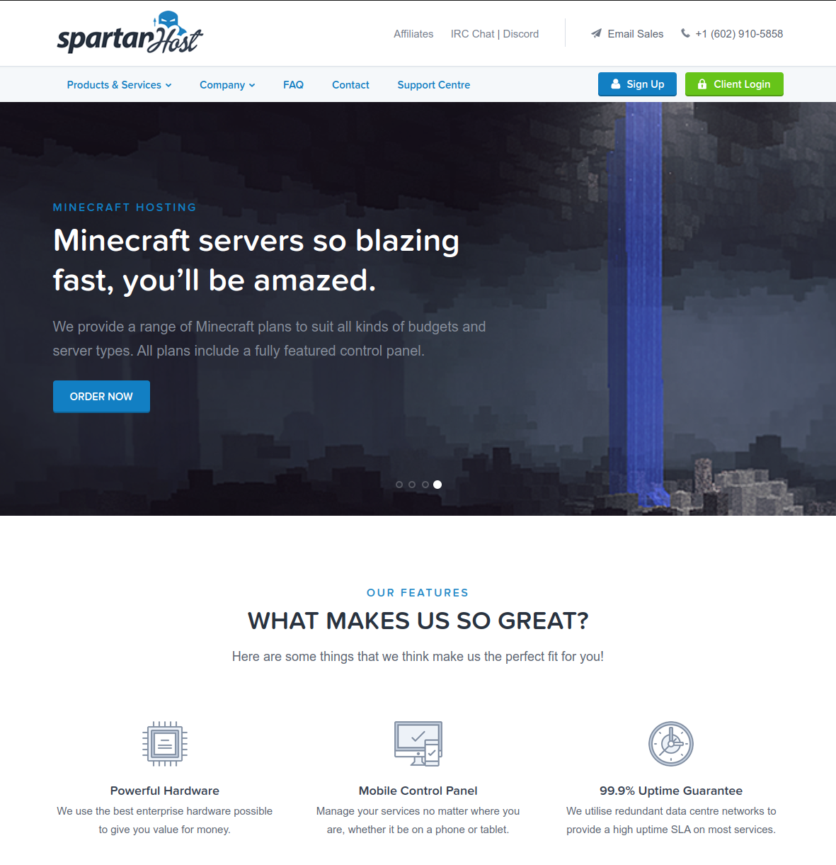 Spartan Host homepage